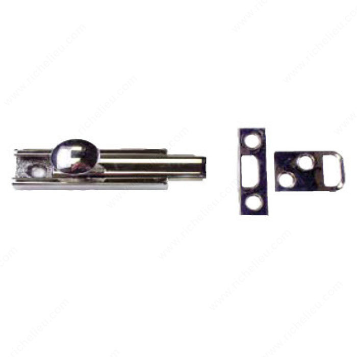 Surface Bolt with Concealed Screws, Color/Finish Polished Brass, Length - Overall Dimensions 3 in