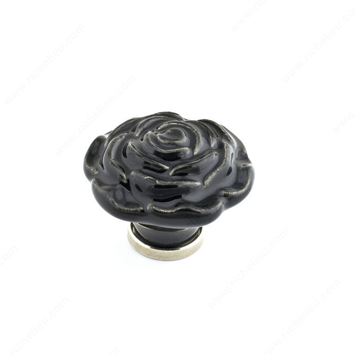 Porcelain Knob - 4108, Finish Black