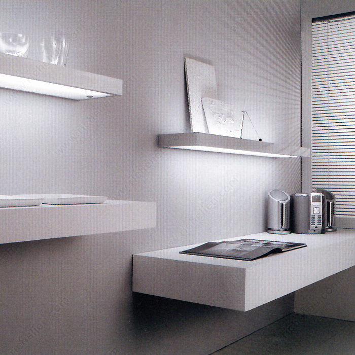 Profilo Fluorescent Shelf Light, Finish Aluminum, Watts 28 W, Length 47 1/4 in