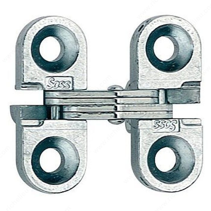 Concealed Steel Hinge - Model #100, The hinge is invisible when closed., Finish Satin Chrome
