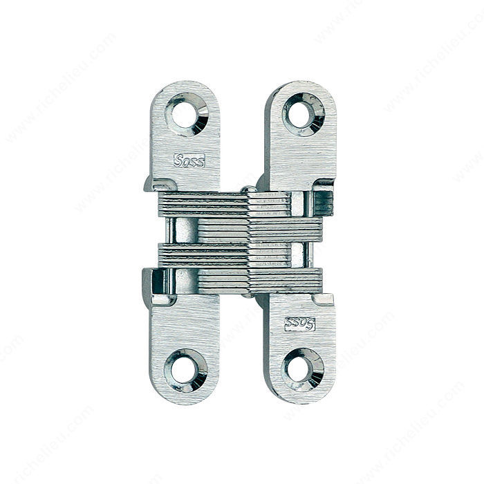 Concealed Steel Hinge - Model #204, The hinge is invisible when closed., Finish Satin Brass