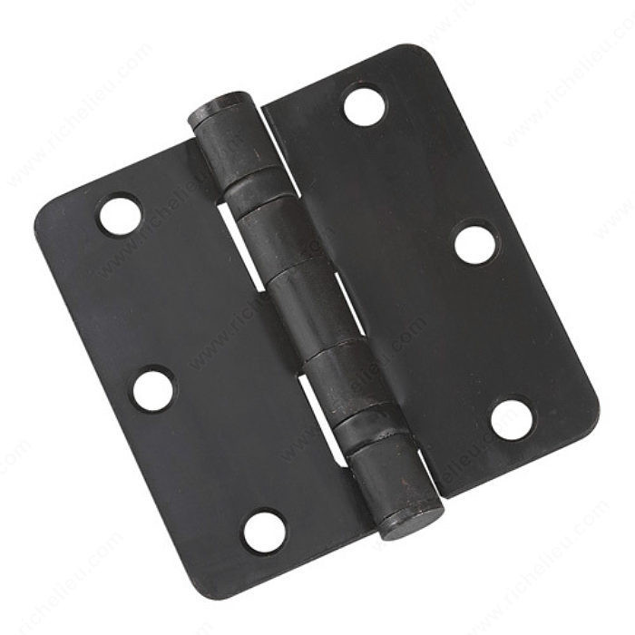 3-1/2 Full Mortise Ball Bearing Butt Hinge - Corner Type: 1/4 Radius, Ball Bearing, Color/Finish Oil-Rubbed Bronze