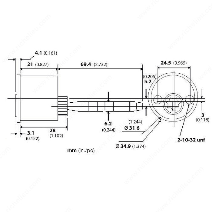 Single Cylinder for Deadbolt - 4400, Finish PVD Brushed Nickel