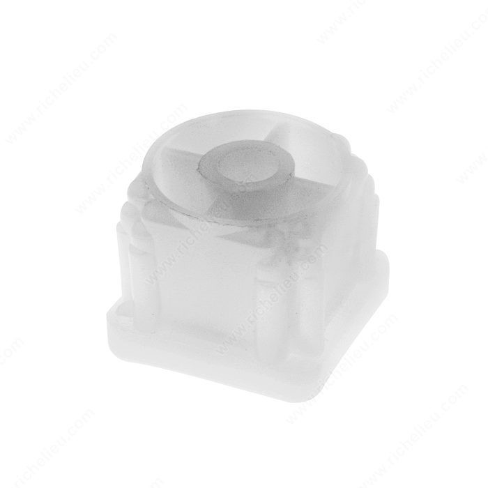 Square Adapter with Thread, Total Width 1 1/2 in, Interior Width 1 3/8 in, Height 1 in, Finish Natural