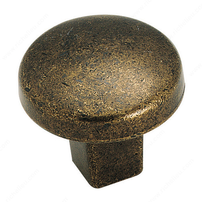 Eclectic Zinc Knob - 4425, Finish Rustic Brass