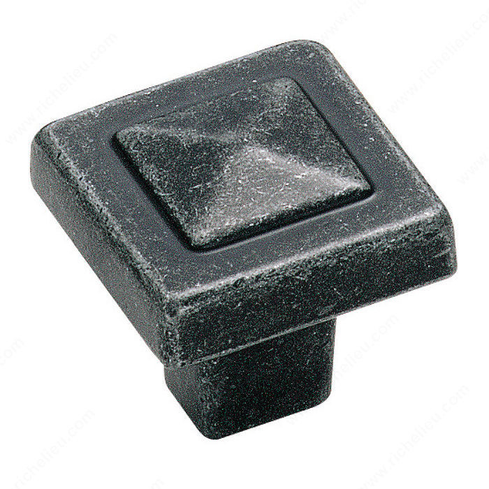 Eclectic Zinc Square Knob - 4429, Finish Wrought Iron