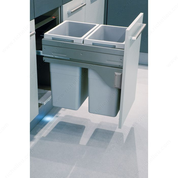 E-Cargo Recycling Center with Soft-Close Mechanism, Total Capacity 76 l, Width 462 to 468 mm, Bin Quantity 2, Bin Capacity 2 x 38 liters