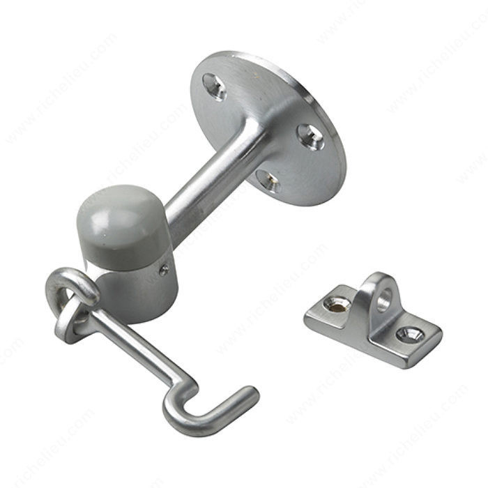 Floor Stop, Finish Satin Chrome, With Hook Yes, Floor Type Wood