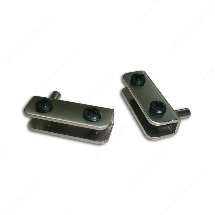 Pivot Hinge for Glass Door Recessed Within Furniture/Cabinet, No drilling of glass, Finish Satin Chrome, Thumb Screws Plastic, Length 41 mm, Width 11.5 mm PRO-PACK 3