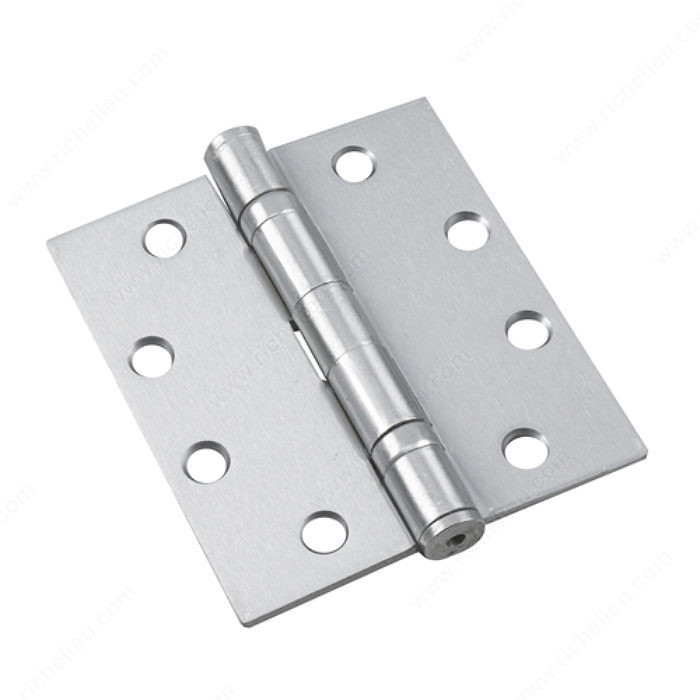 11.43 cm (4-1/2) Mortise Ball Bearing Butt Hinges, Ball Bearing, Width - Overall Dimensions 4 in, Color/Finish Brushed Chrome, Recommended Usage Ball Bearing Hinge, Pin Removable Pin