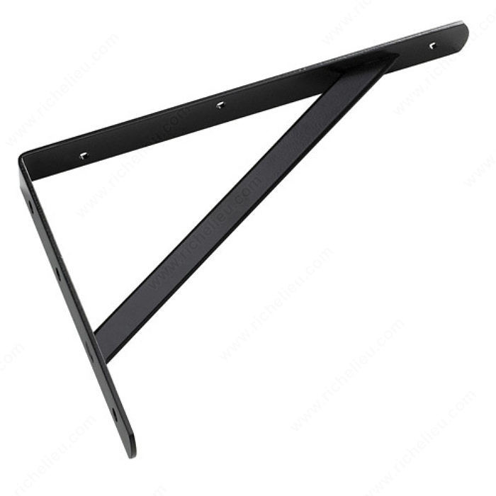 Heavy-Duty Shelf Bracket, Projection - Overall Dimensions 11 3/4 in, Height - Overall Dimensions 8 1/4 in, Color/Finish Black