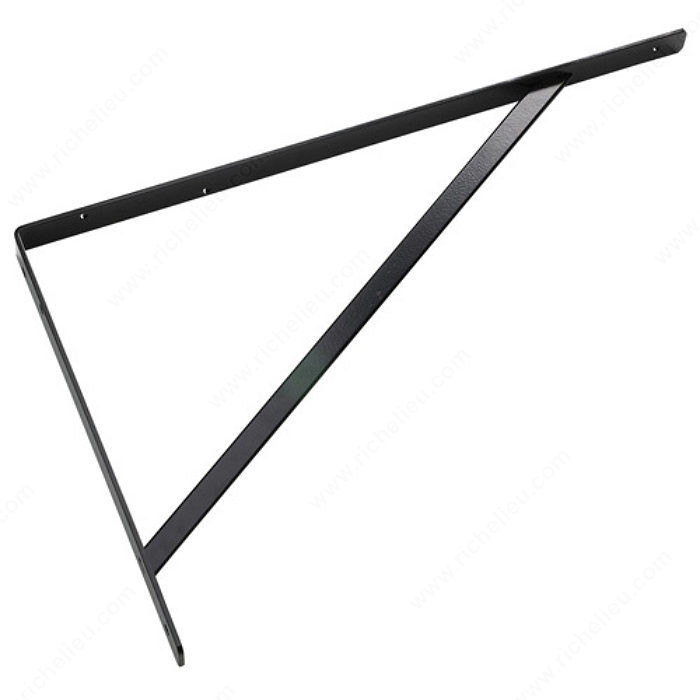 Heavy-Duty Shelf Bracket, Projection - Overall Dimensions 21 1/2 in, Height - Overall Dimensions 14 1/4 in, Color/Finish Black