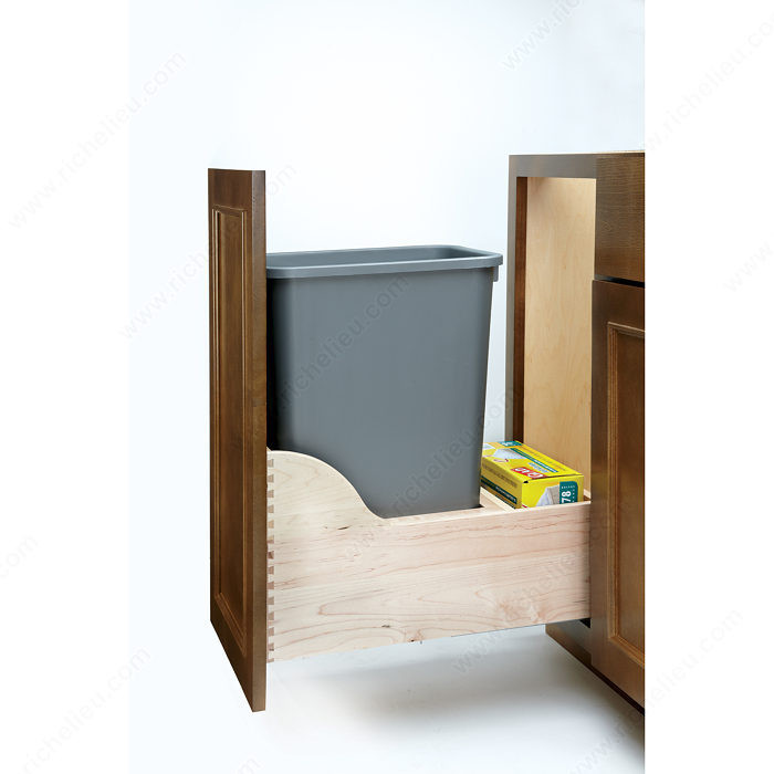 Single Bin Recycling Center, Total Capacity 50 qt, Width 12 in, Depth 21 3/4 in, Height 23 5/8 in