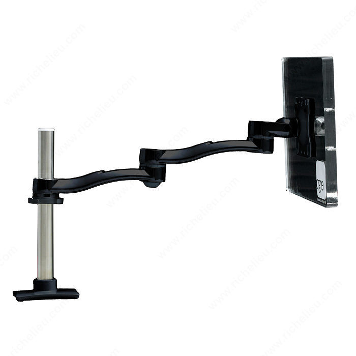 Single Arm LCD Flat Panel Desk Mount, Finish Black