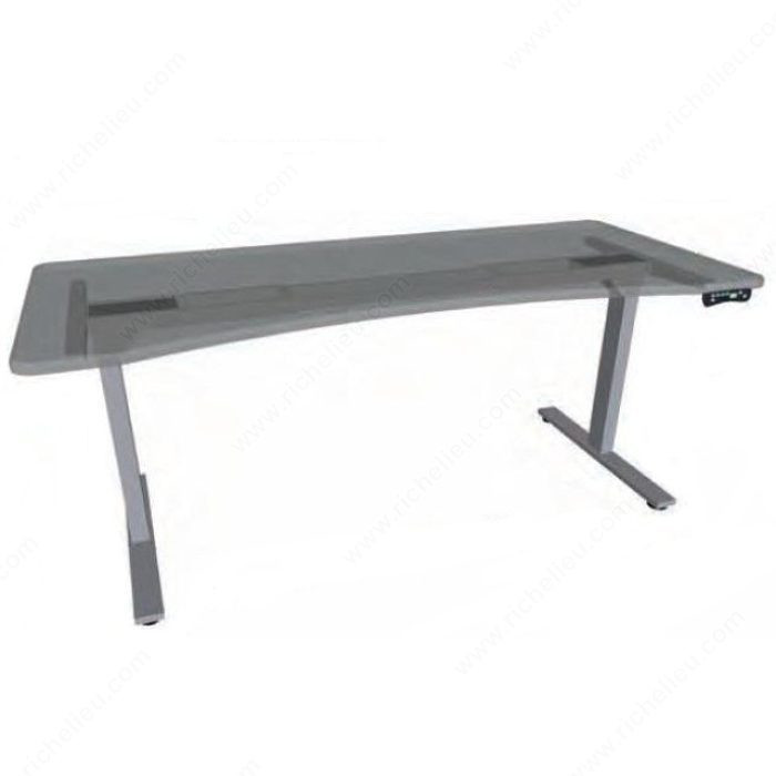 Unite Adjustable 2-Leg Base, 2- Leg Adjustable Base, Finish Silver