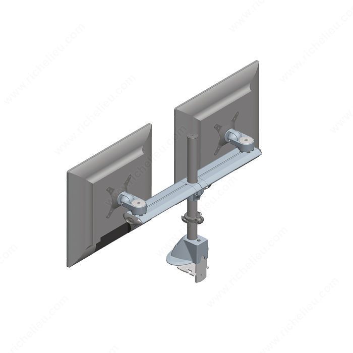 Desk-Mountable Dual LCD Monitor Arms, Finish Black
