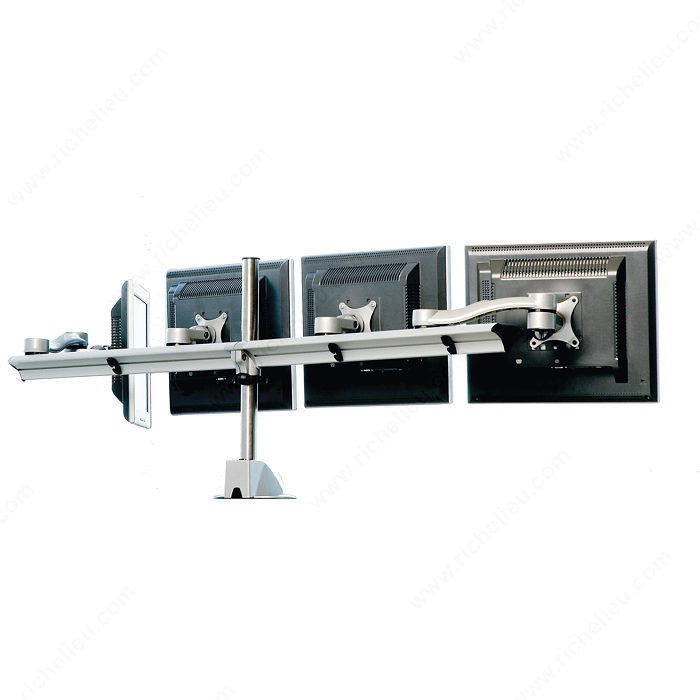 Desk Mountable Multiple LCD Monitor Arms, Number of Monitors Parabolic Quad-Screen Beam Mount, Finish Black