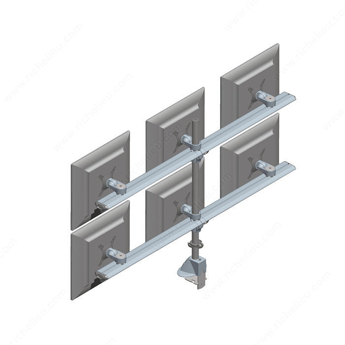 Desk Mountable Multiple LCD Monitor Arms, Number of Monitors Six-Screen Beam Mount, Finish Black