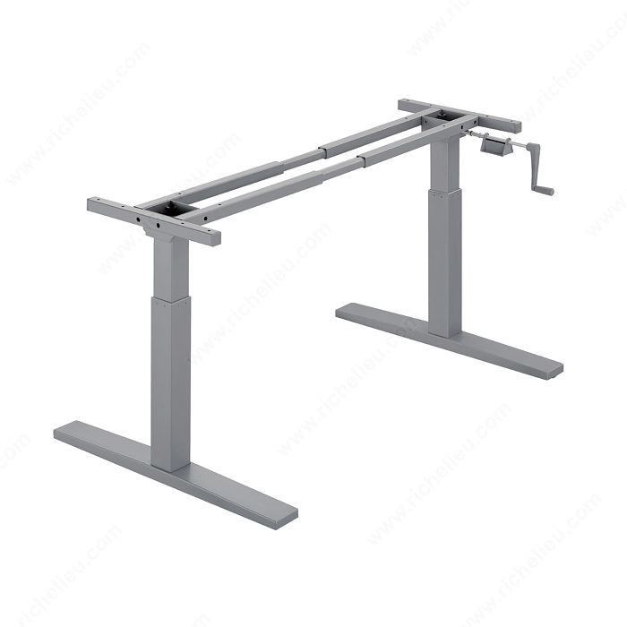 Manny Series Adjustable Base, Stainless steel spindle with ridged steel table legs.,