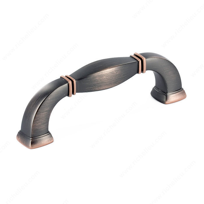 Transitional Metal Pull - 5021, Center to Center 4 in, Finish Brushed Oil-Rubbed Bronze, Projection - Overall Dimensions 38 mm