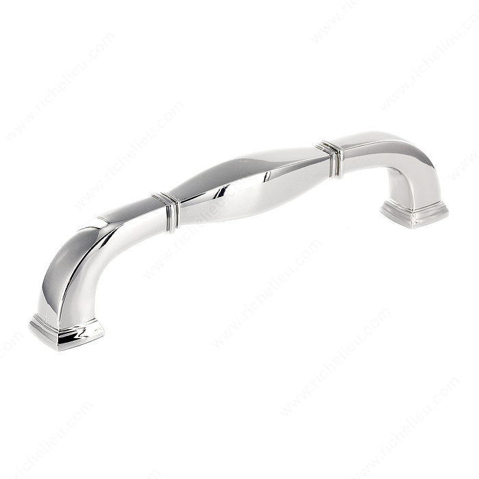 Transitional Metal Pull - 5021, Center to Center 6 in, Finish Polished Nickel, Projection - Overall Dimensions 40 mm