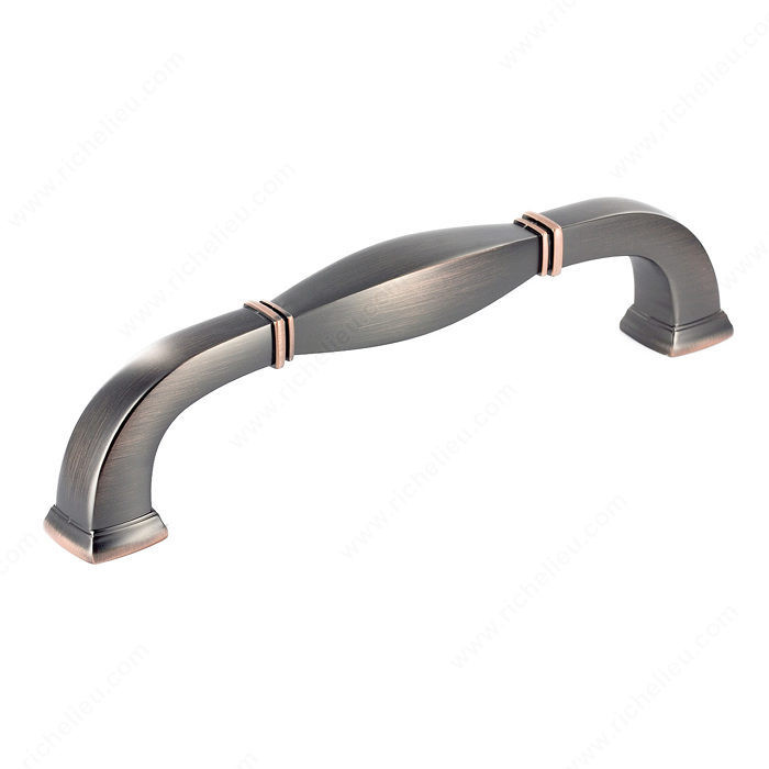 Transitional Metal Pull - 5021, Center to Center 6 in, Finish Brushed Oil-Rubbed Bronze, Projection - Overall Dimensions 40 mm