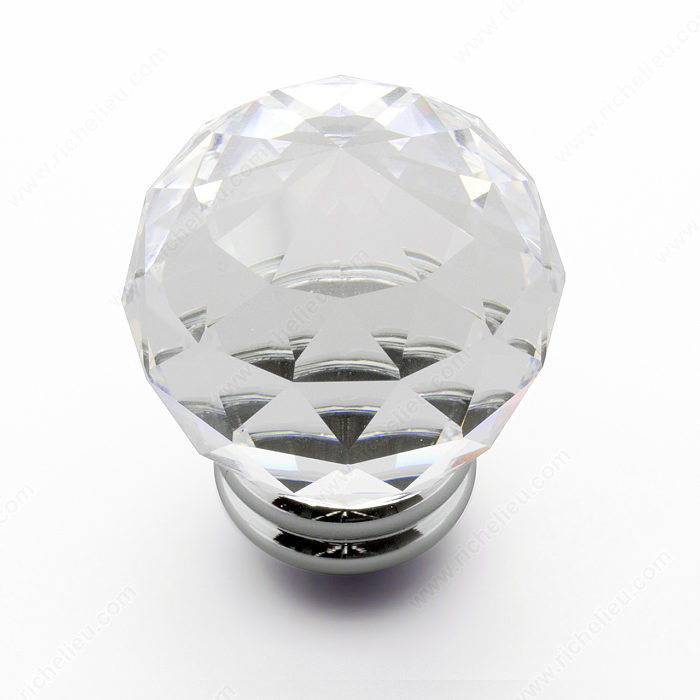 Contemporary Metal & Swarovski Crystal Knob - 5036,