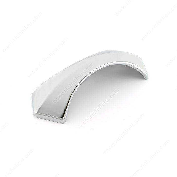 Transitional Metal Pull - 5078, Center to Center 96 mm, Finish Chrome, Projection - Overall Dimensions 27.9 mm