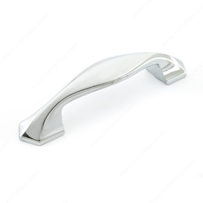 Transitional Metal Pull - 5078, Center to Center 96 mm, Finish Chrome, Projection - Overall Dimensions 31 mm