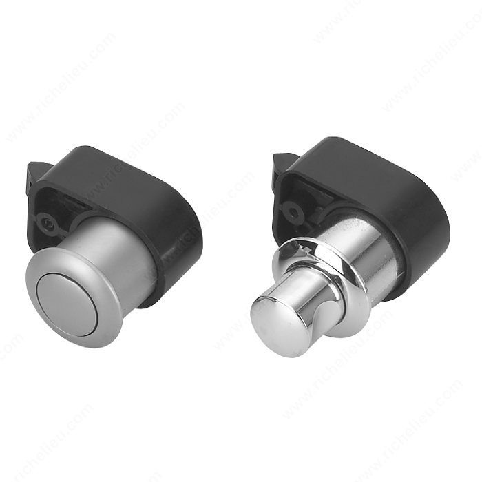 Push Knob with Latch, Color/Finish Satin Nickel