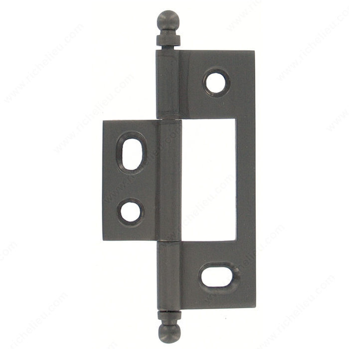 Solid Brass Colonial Hinge - Non-Mortise, Finish Chrome, Style Minaret Tip