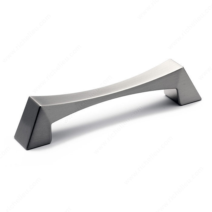 Contemporary Metal Pull - 5187, Center to Center 128 mm, Finish Brushed Nickel, Projection - Overall Dimensions 31 mm