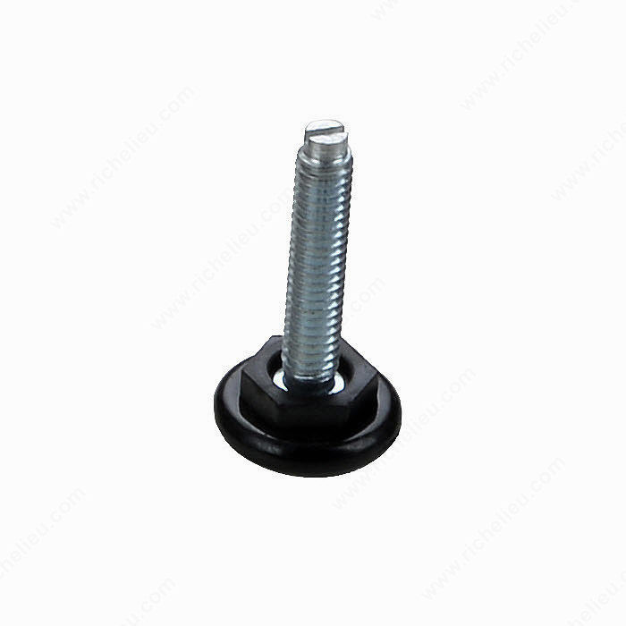Round Leveler with Black Nylon Base, Base diameter 1 in, Threaded Stem 5/16" - 18, Stem Length 3 in, Height - Overall Dimensions 3 3/8 in PRO-PACK 5