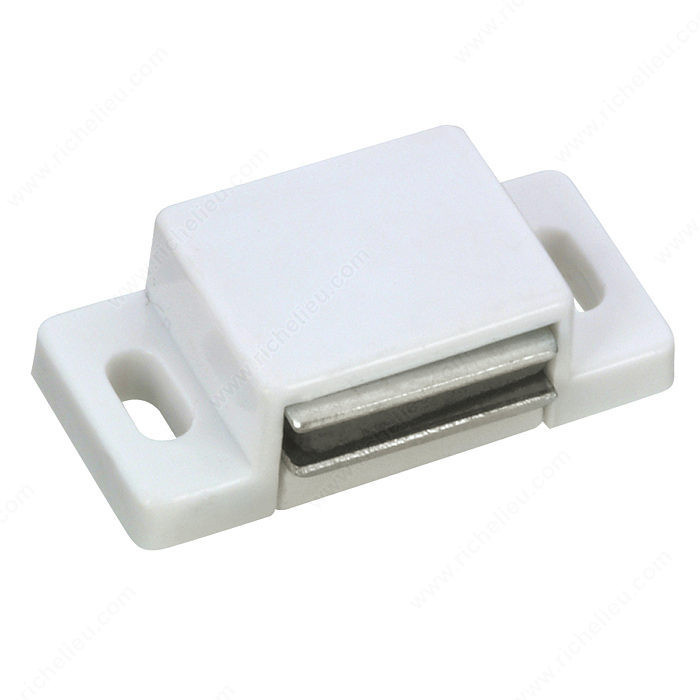 Magnetic Catch, Color/Finish White, Features Without Plate, Without Screws