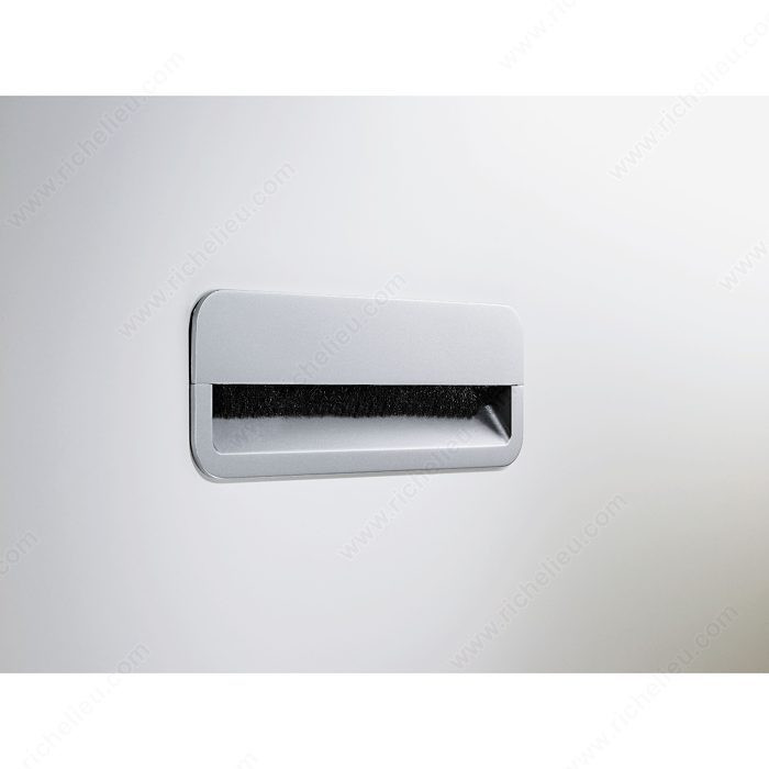 Rectangular Grommet with Brush, Finish Chrome