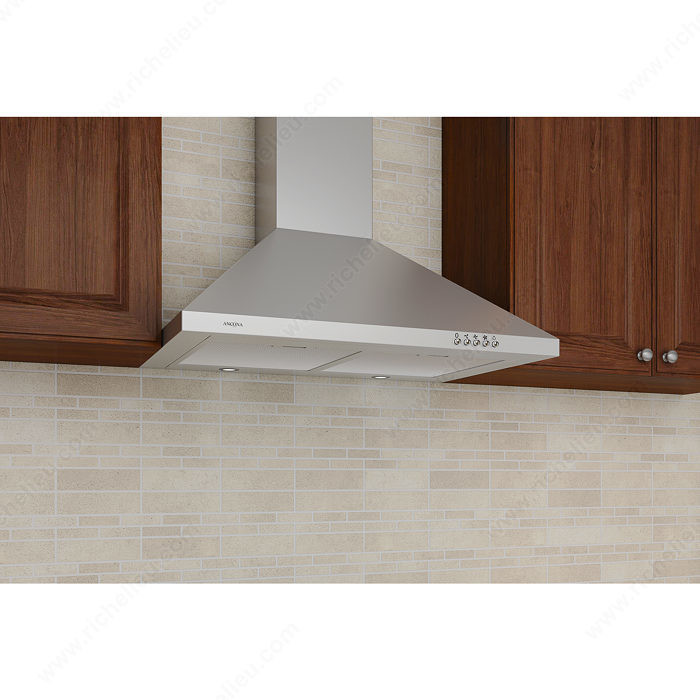 Stainless Steel Pyramid-Style Hood with Electronic Control, Width 30 in, Flow (CFM) 400 CFM, Width 30 in