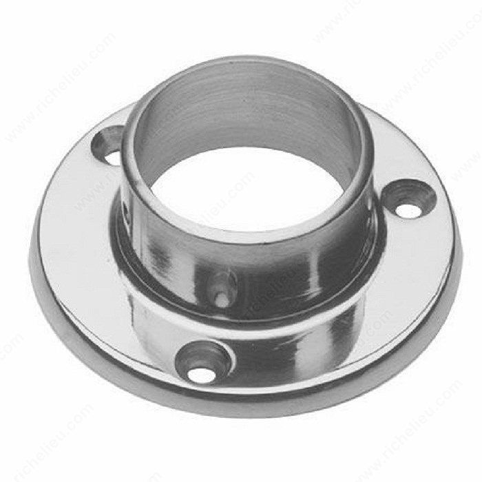 Round Tubing Wall Mount Flange, Diameter 4 in, Handrail Size 2 in, Material Stainless Steel 304, Finish Stainless Steel