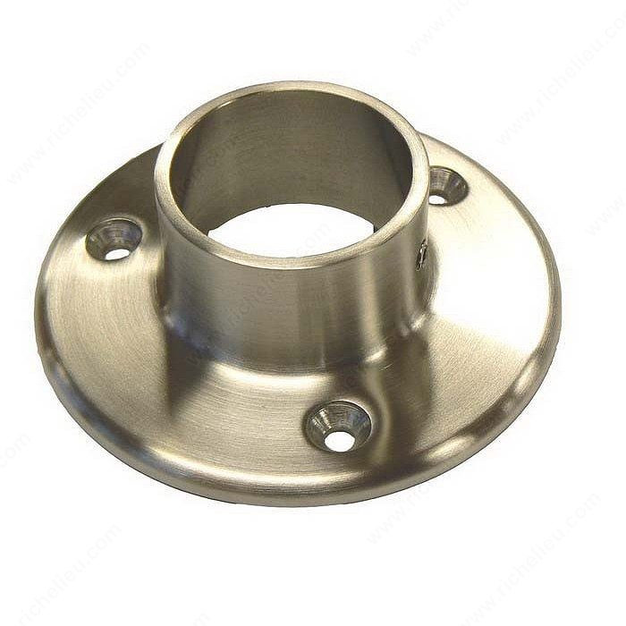 Round Tubing Wall Mount Flange, Diameter 4 in, Handrail Size 2 in, Material Stainless Steel 304, Finish Polished Stainless Steel