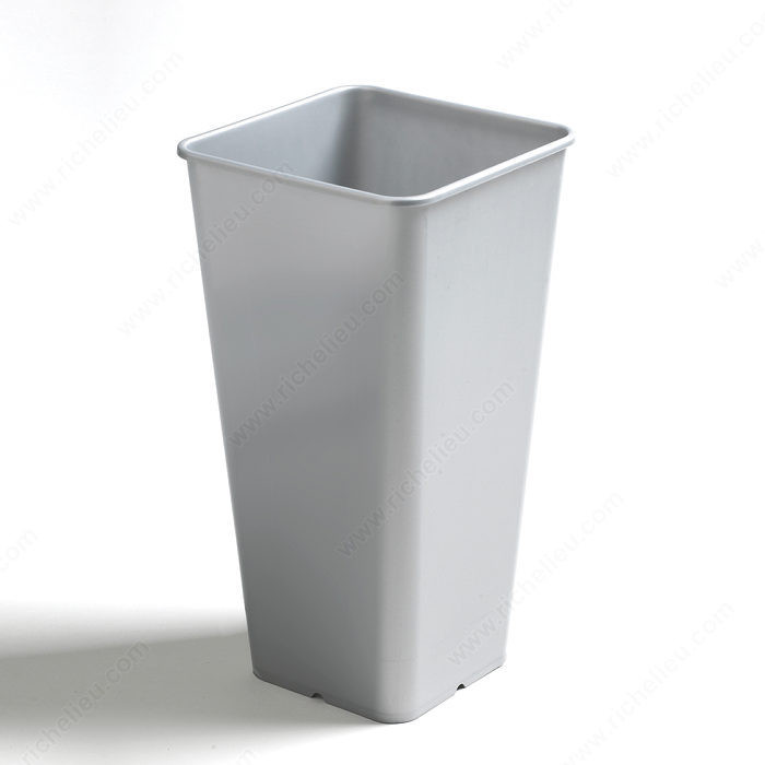 Bins for Practico System, Solutions Base Cabinets / Under-Sink Cabinets / Wastebins and Recycling Centers, Total Capacity 15 l, Depth 9 3/8 in, Finish Silver Grey