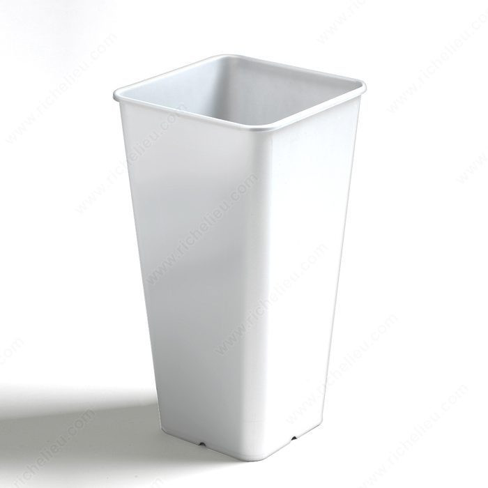 Bins for Practico System, Solutions Base Cabinets / Under-Sink Cabinets / Wastebins and Recycling Centers, Total Capacity 15 l, Depth 9 3/8 in, Finish White
