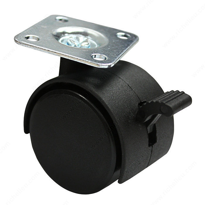 Dual-Wheel Furniture Caster - With Plate, Load Capacity Per Caster Max. 30 kg, Wheel Diameter 50 mm, Total Height 65 mm, Tread Width 48 mm PRO-PACK 3