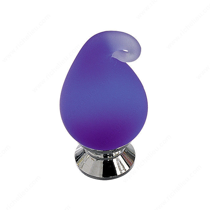 Traditional Metal and Murano Glass Knob - 5420,