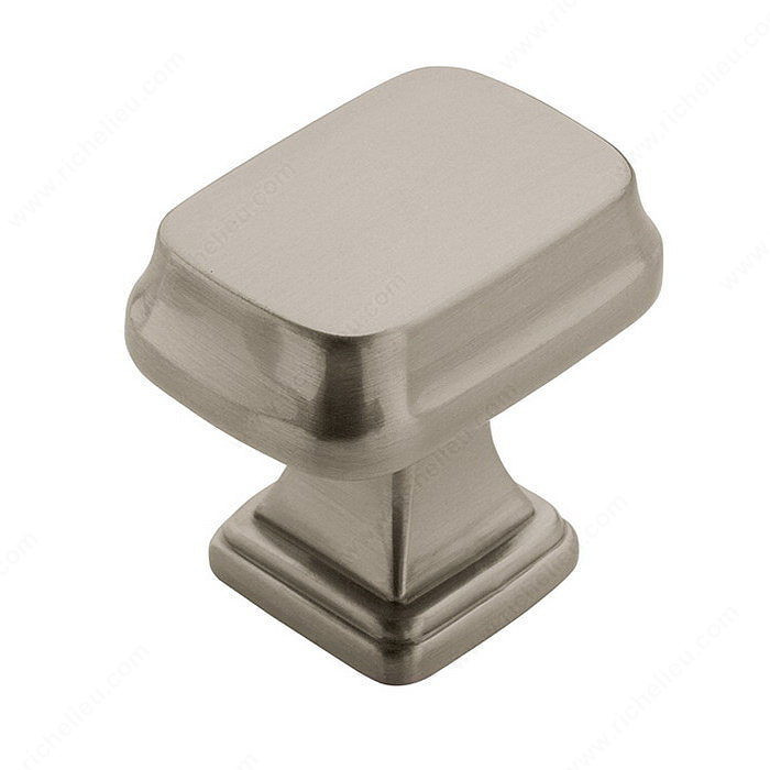 Traditional Zinc Rectangular Knob - 55340, Finish Satin Nickel PRO-PACK 2