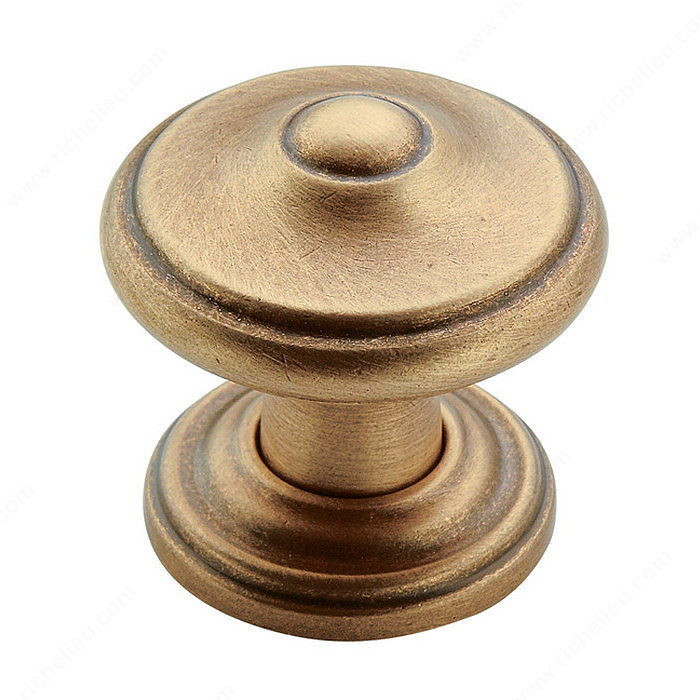 Traditional Zinc Knob - 55341, Finish Gilded Bronze, Diameter 1 1/4 in PRO-PACK 2