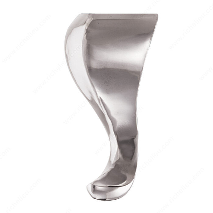 Curved Aluminum Furniture Leg - 5600, Screw- in leg, Height 6 in, Finish Brushed Aluminum