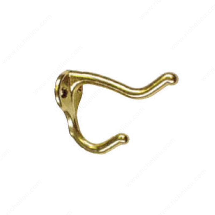 Traditional Coat & Hat Hook, Finish Satin Brass PRO-PACK 5