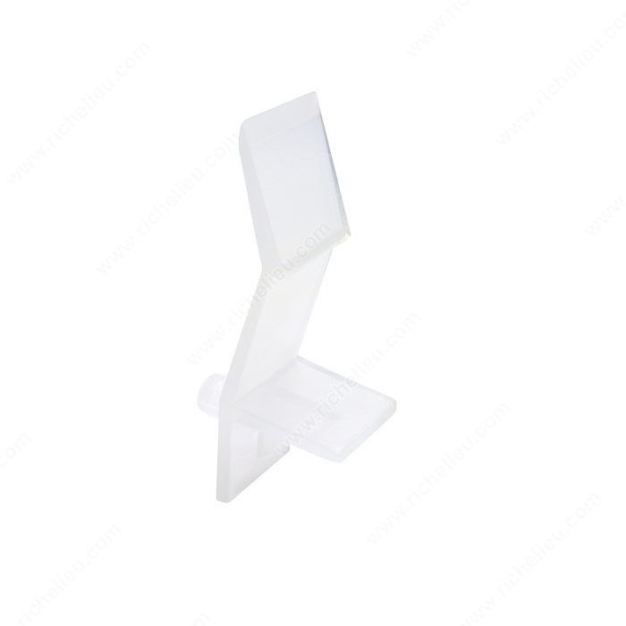 Locking Plastic Pin, Drilling Diameter 5 mm, Shelf Thickness 3/4 in, Material Polypropylene, Finish Clear
