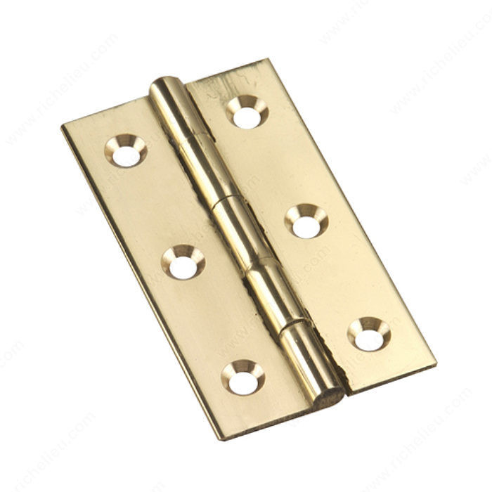 Narrow Butt Hinge, Height 2 1/2 in, Width 1 3/8 in, Safe Working Load 6 lb