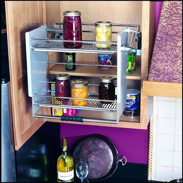 Pull-Down Shelf, Depth 13 3/4 in, Width 34 1/2 in, Depth 10 1/2 to 13 3/4 in, Capacity Max. 26 lb