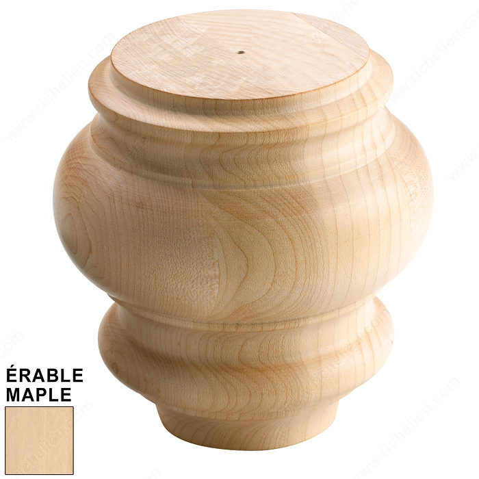 Furniture Leg, Species Maple, Color/ Finish Natural